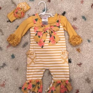Serendipity 6m romper set with headband